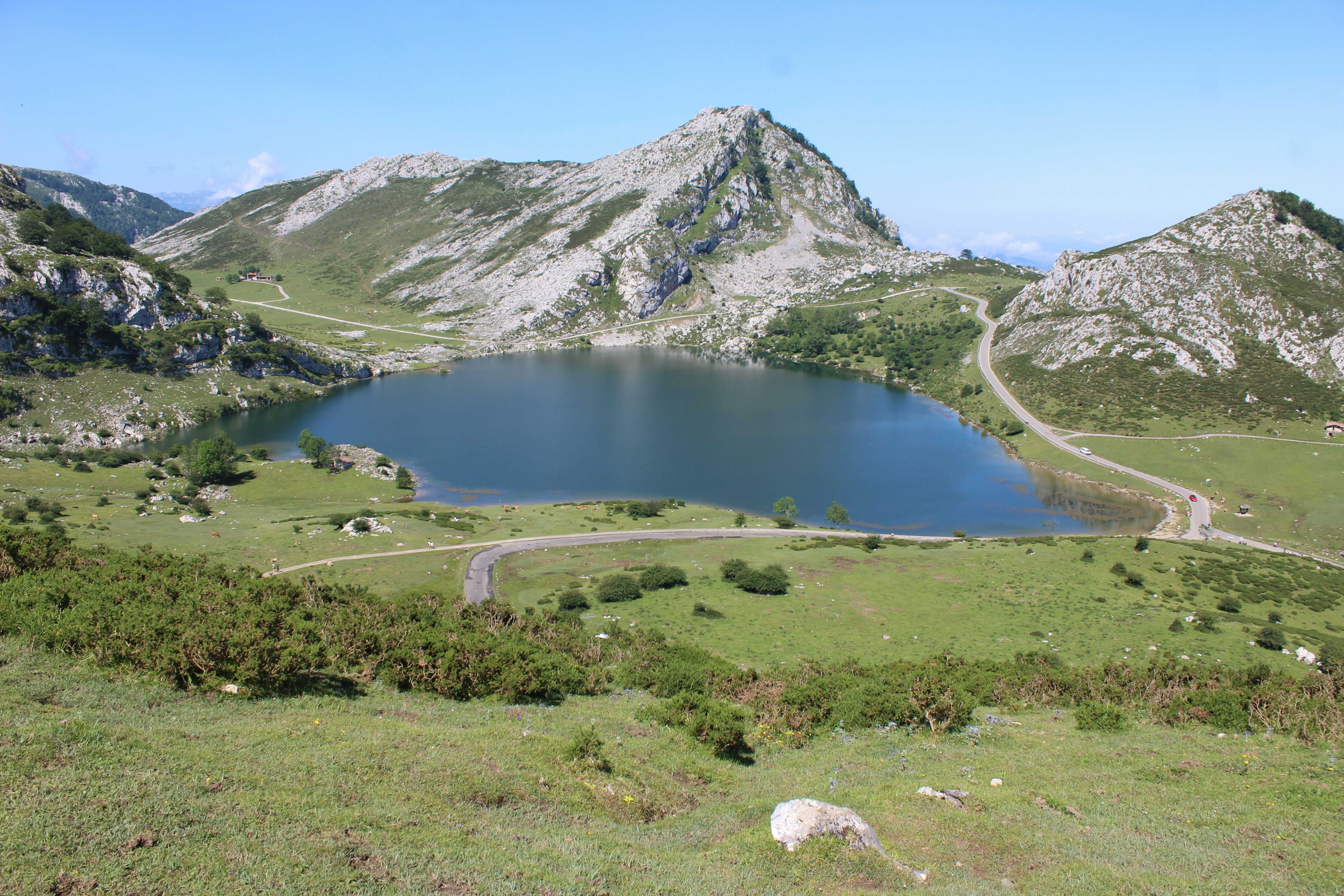 a large body of water surrounded by mountains