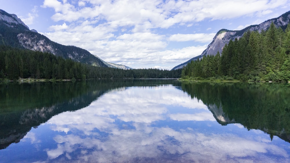 a large body of water surrounded by mountains