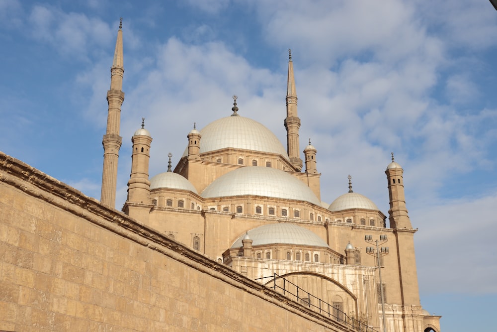 a large building with many spires on top of it