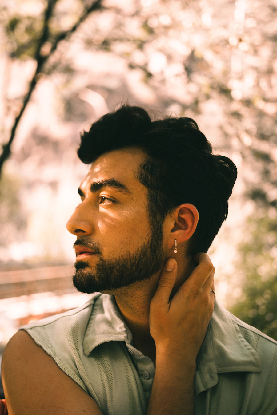 Modern men's ear piercing