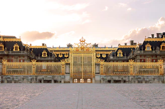a large building with a clock on the front of it