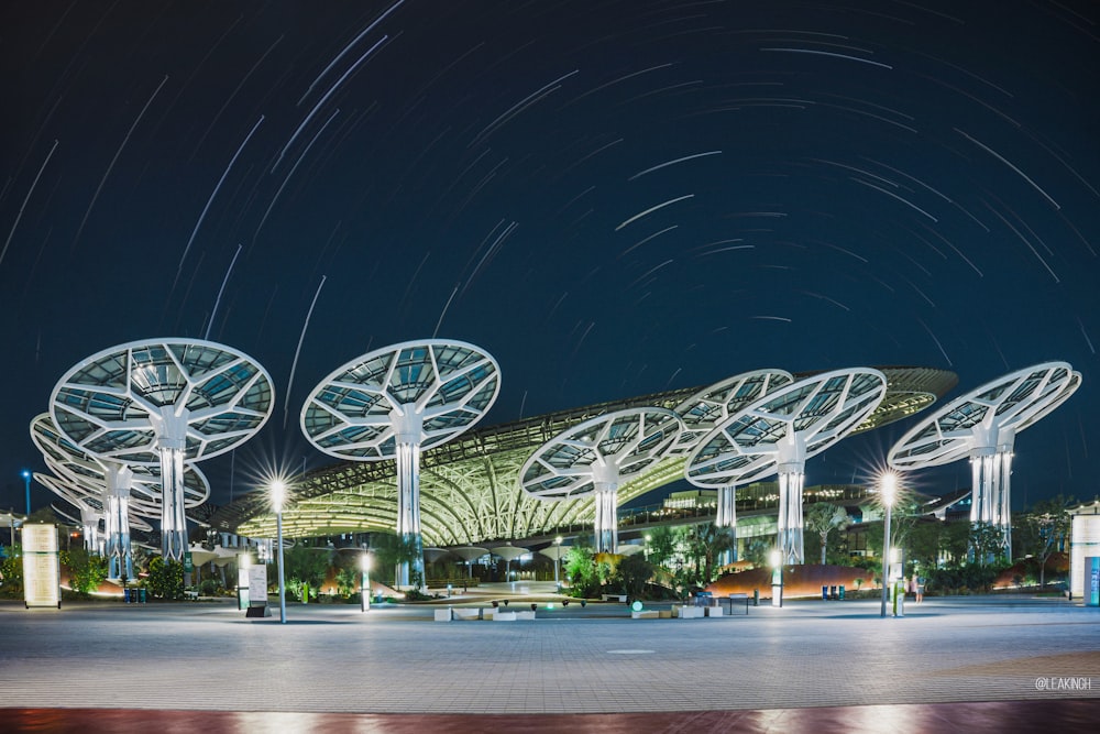 a night view of a building with a lot of lights