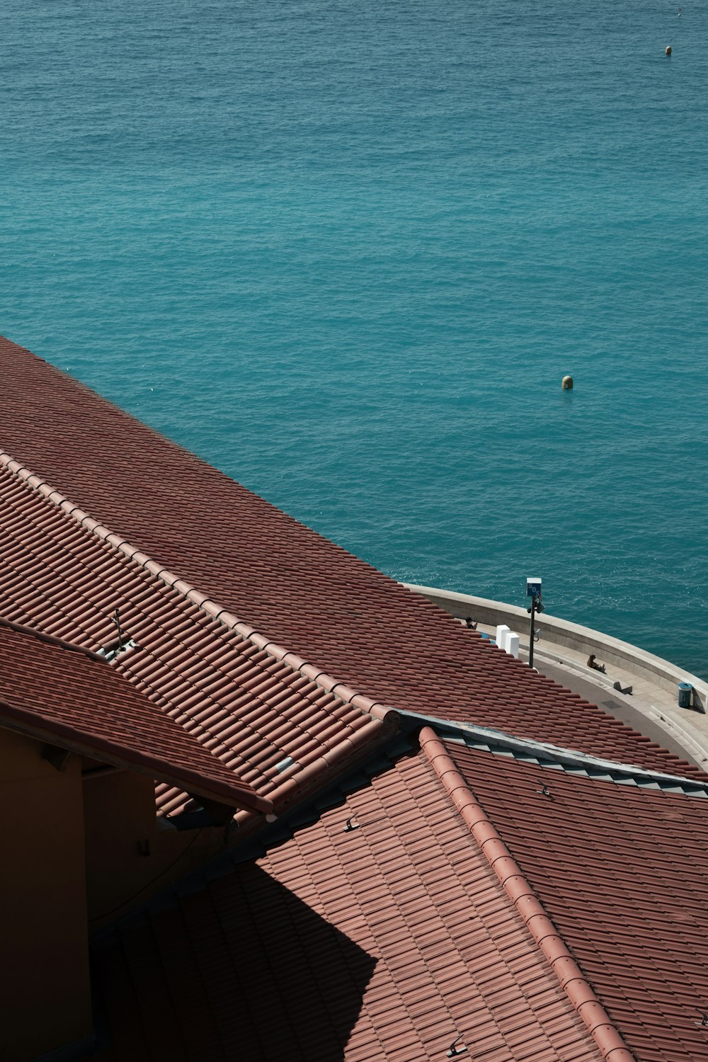 a view of a body of water from a roof