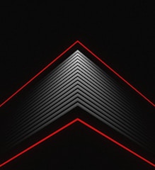 A striking geometric tattoo with sharp angles.