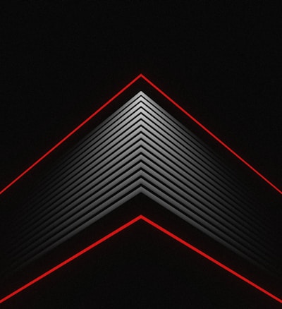 a dark room with a red light at the top of it