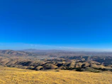 A panoramic view of the Playa Linda ranch showing rolling hills and grazing livestock
