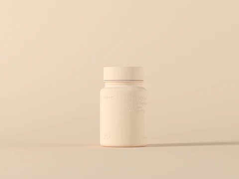 Body lotion product on a light fabric background