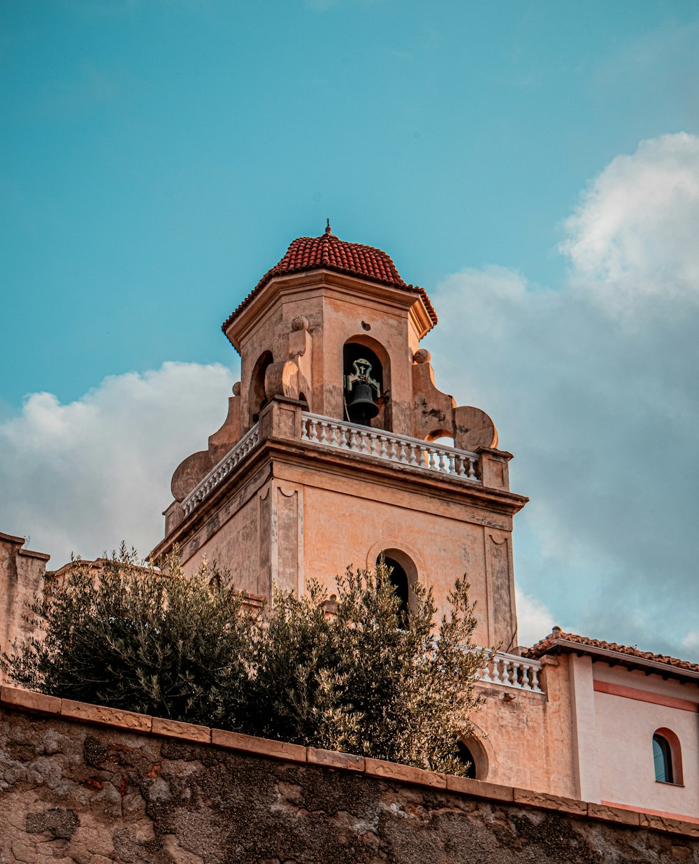 a clock tower on top of a building