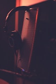 a close up of a microphone and headphones