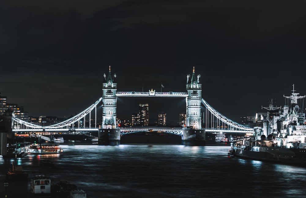 a large bridge spanning over a large body of water