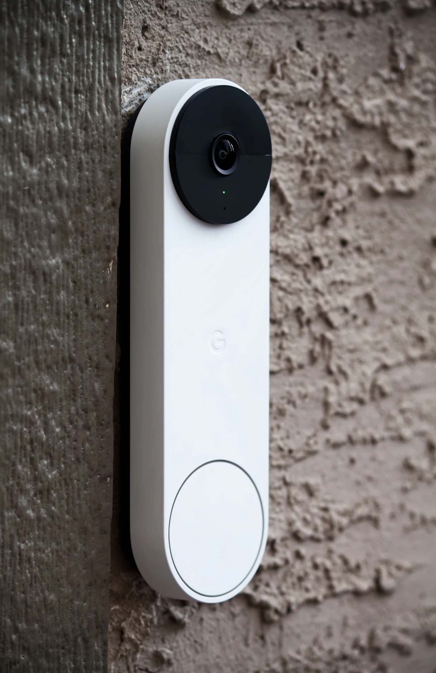 Camera mounted to the side of a residential wall
