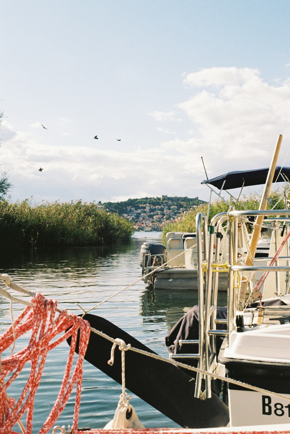 a couple of boats that are sitting in the water