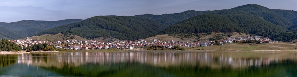 a large body of water surrounded by mountains