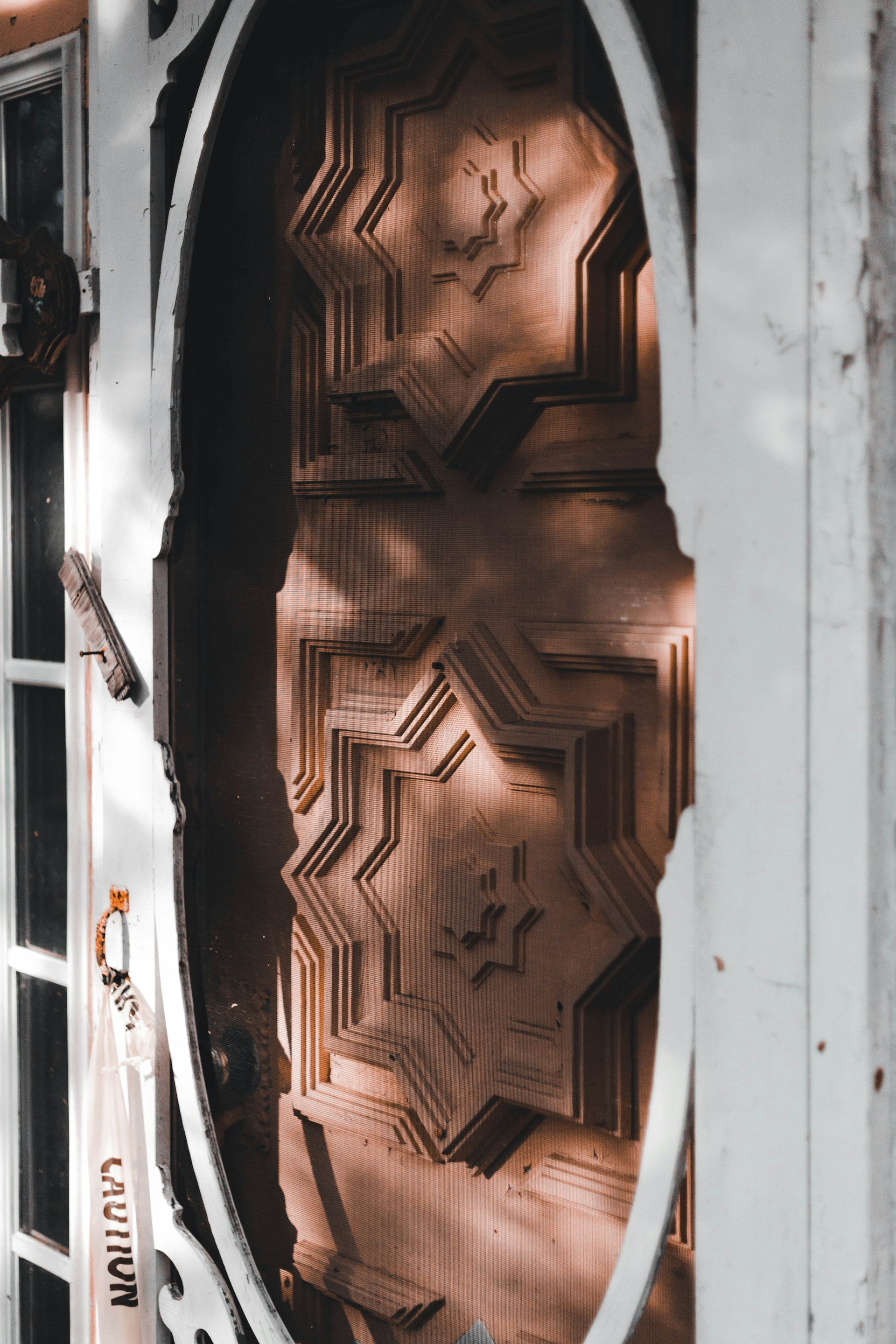 a close up of a door with a metal frame