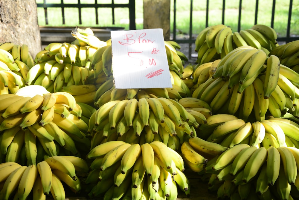 bunches of bananas are for sale at a market