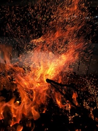 a close up of a fire