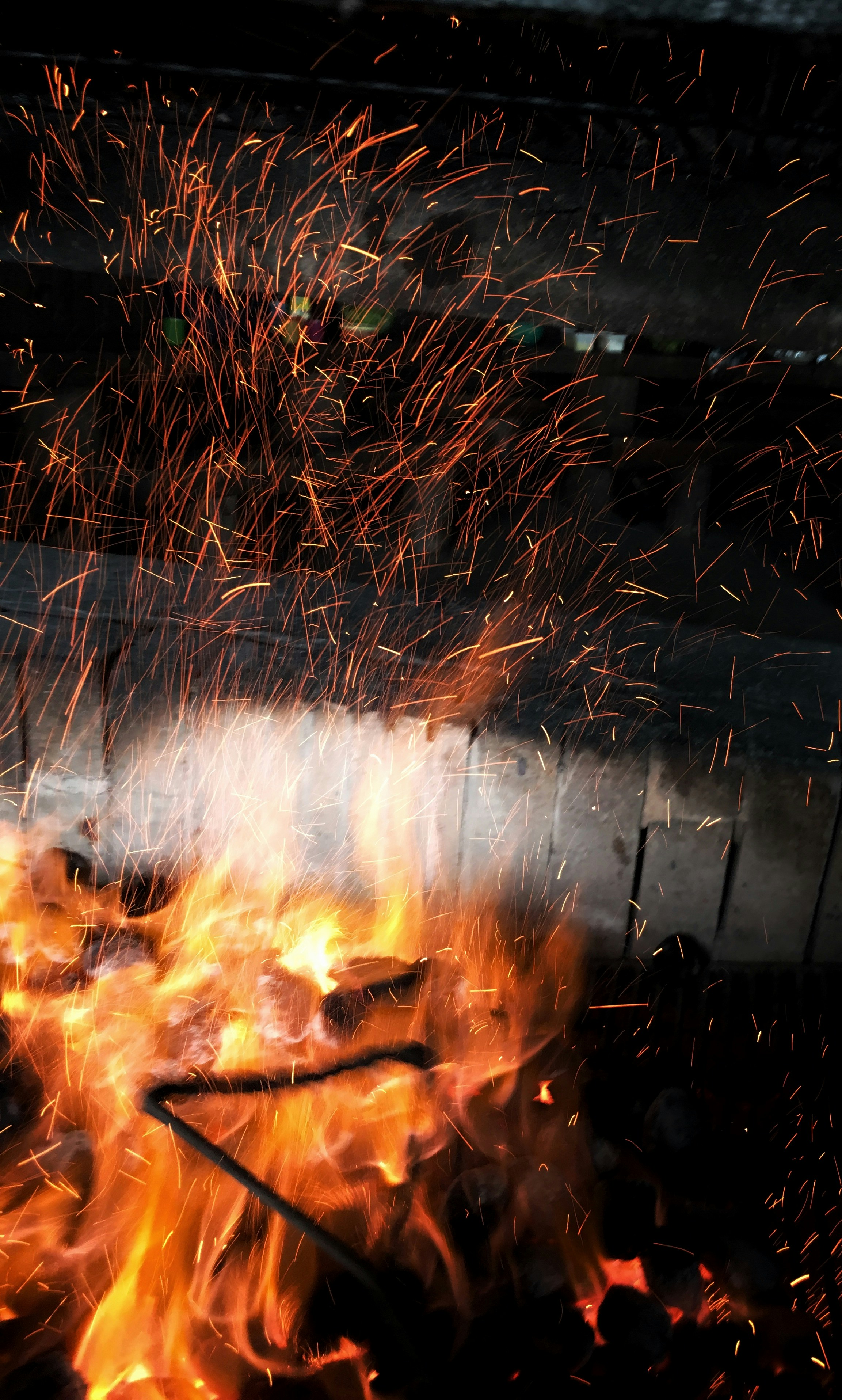 a close up of a fire