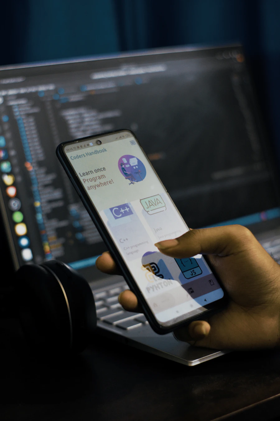 Sleek app interface and dashboard on a dark device screen