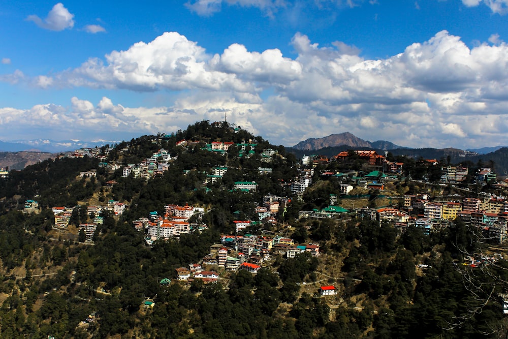 a view of a city on top of a hill