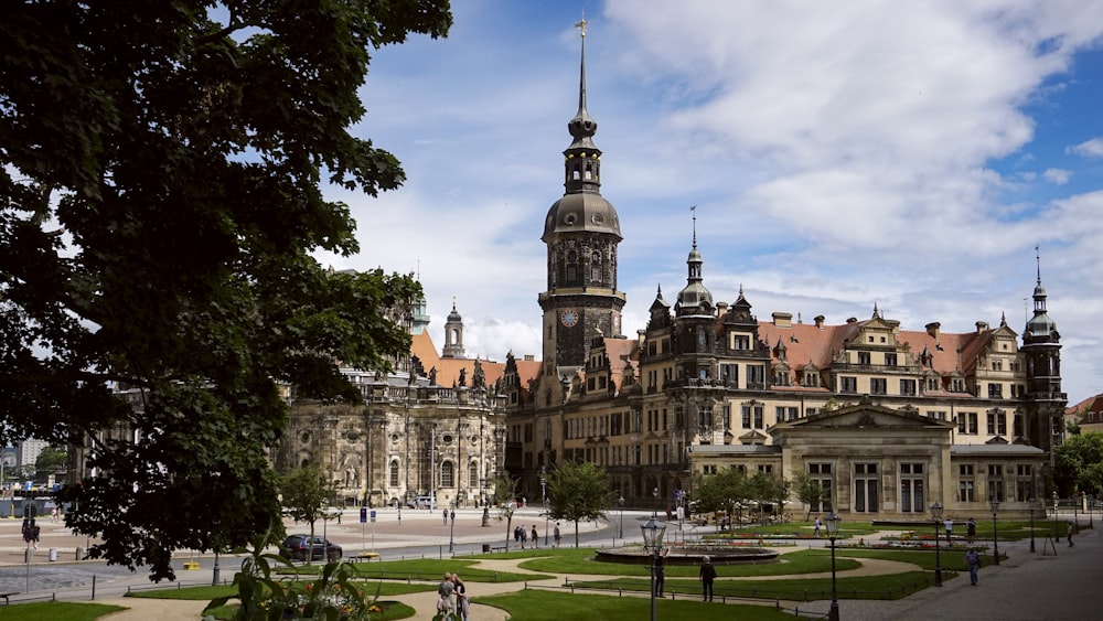 a large building with a clock tower on top of it