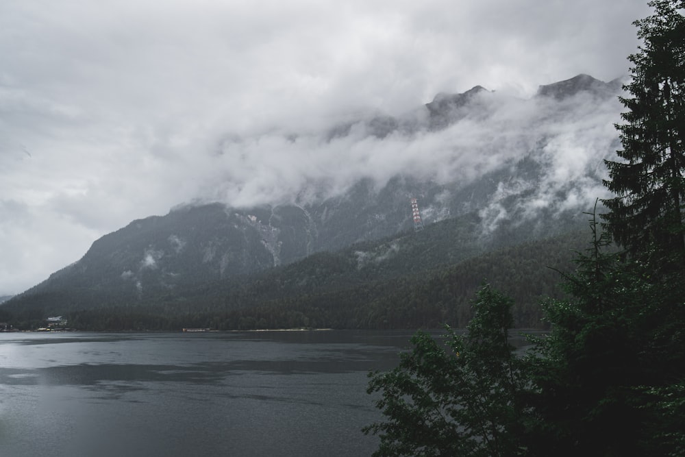 a large body of water surrounded by mountains