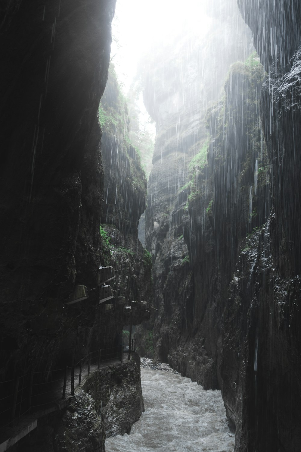 a river running through a cave filled with water