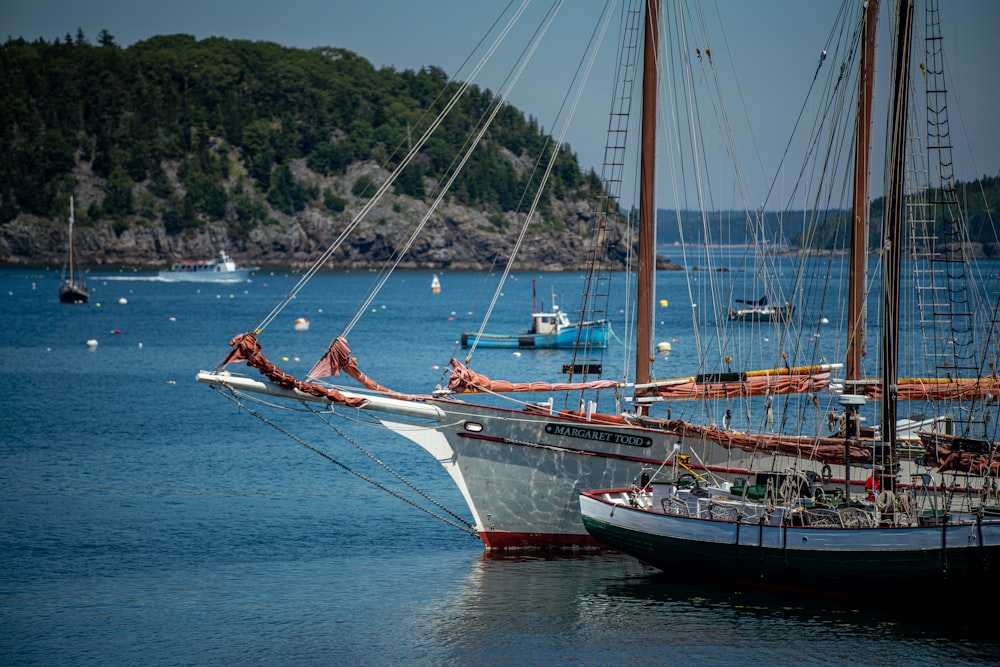 a couple of boats that are in the water