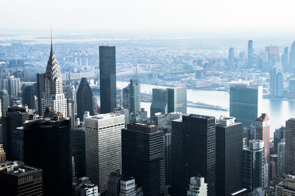 a view of a city from the top of a building