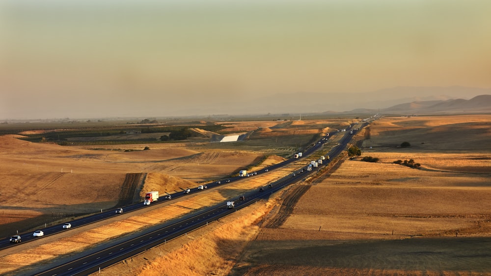 a highway in the middle of a desert