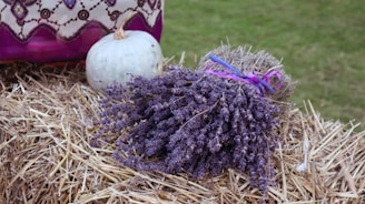a pile of hay next to a purse on top of a pile of hay