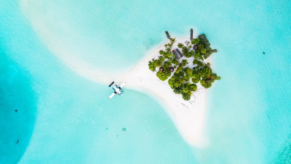 a small island in the middle of the ocean