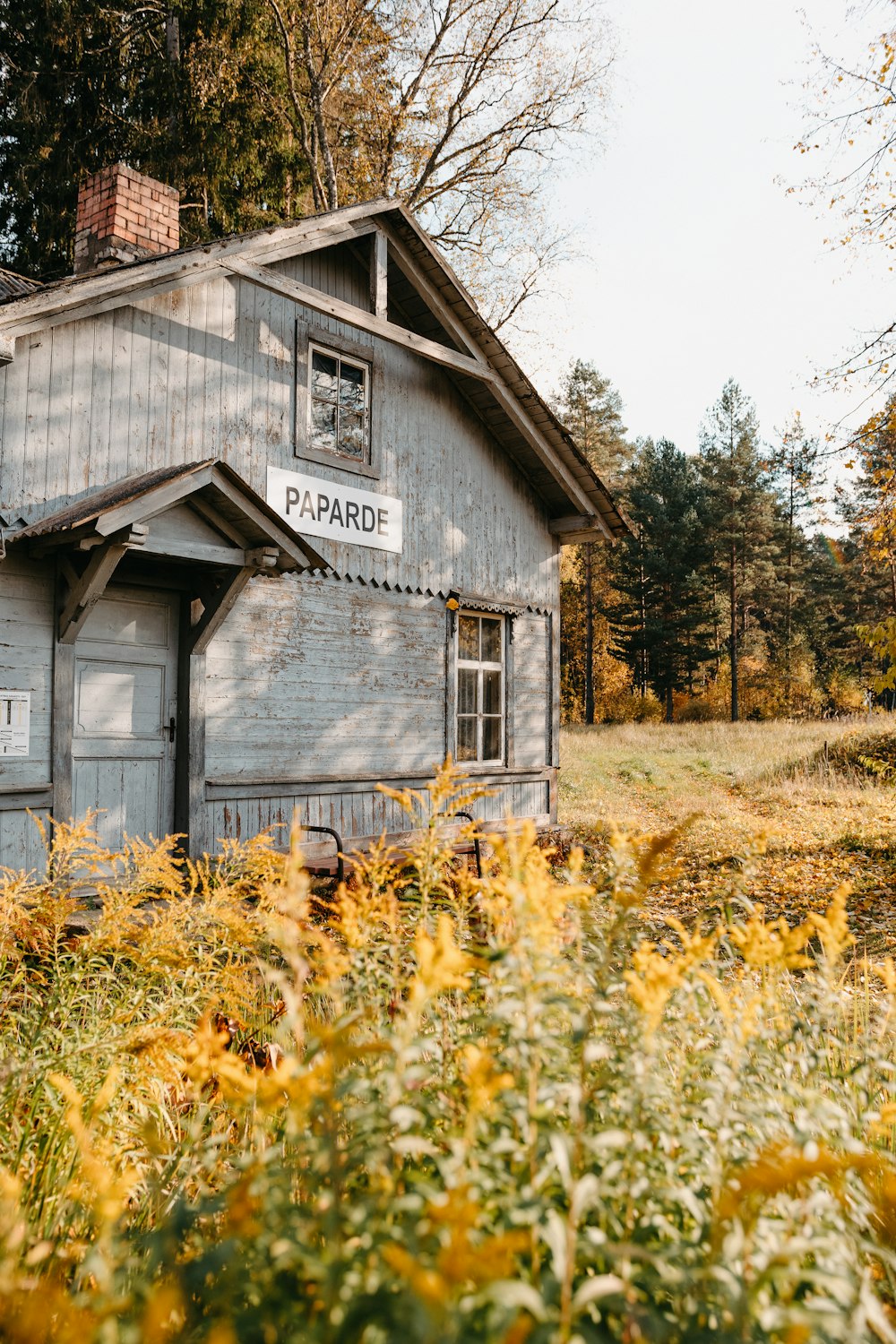 an old building with a sign on the front of it