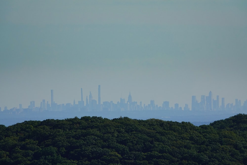 a view of a city from the top of a hill