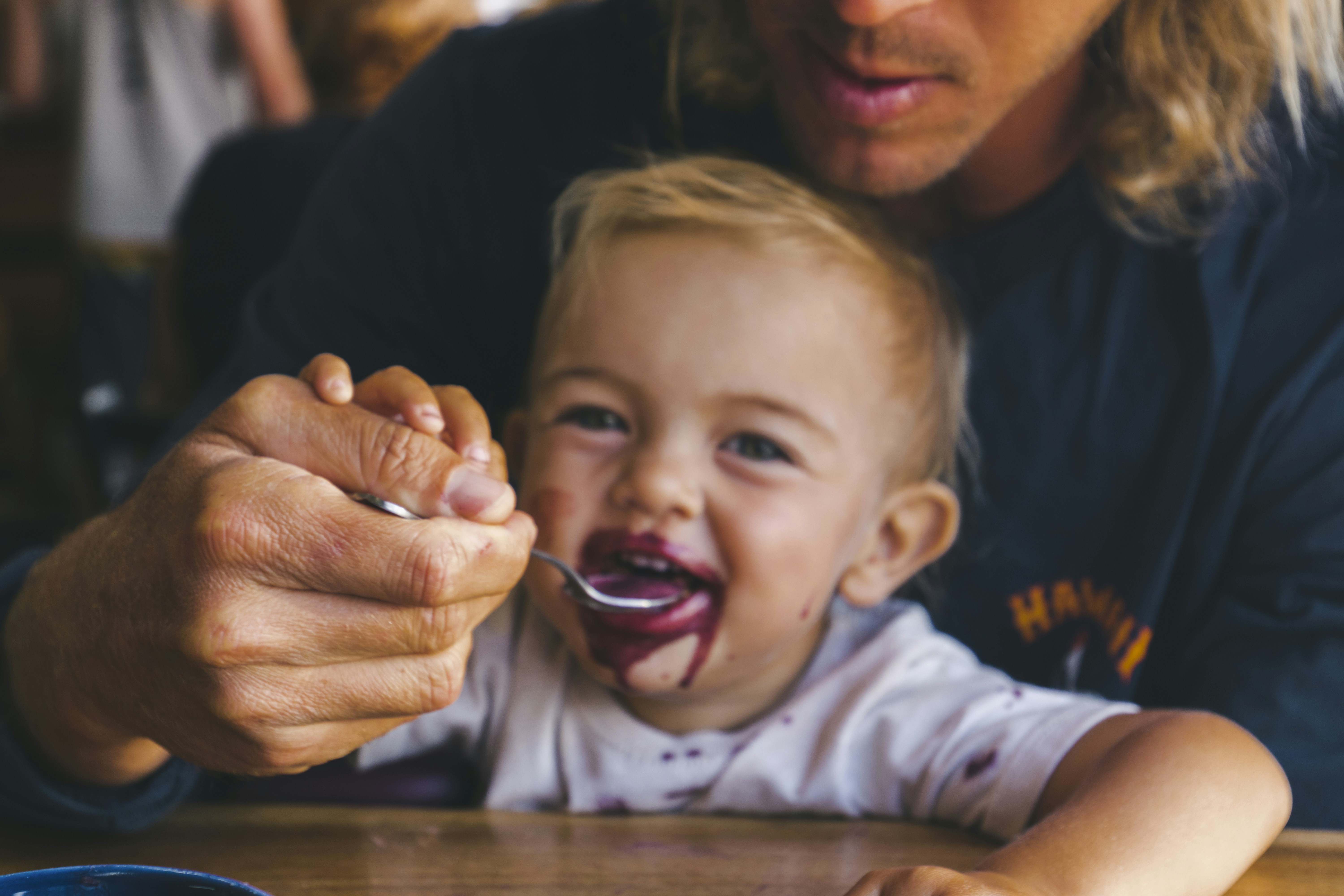 Feeding my son acai