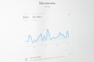 a computer screen with a line graph on it