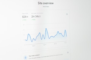 a computer screen with a line graph on it