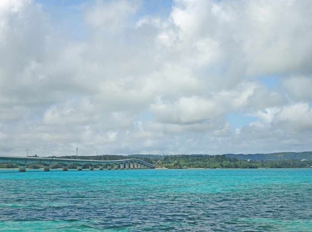 a large bridge over a large body of water