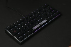 a close up of a keyboard on a table