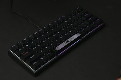 a close up of a keyboard on a table