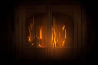 A warm, inviting hearth glowing softly in a peaceful room symbolizing hope and dignity.