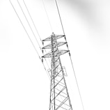 a black and white photo of power lines