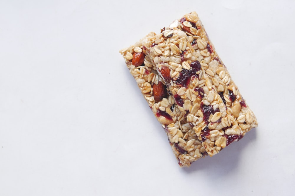 a bar of granola sitting on top of a table