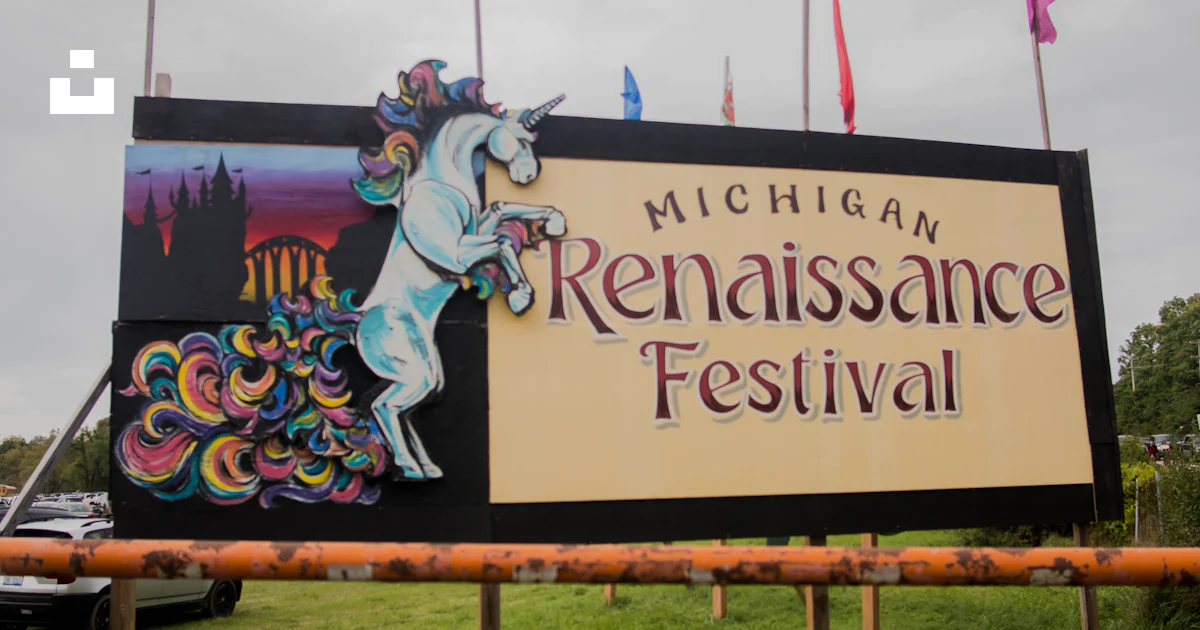 Ren Signboard A sign for a renaissance festival in a field photo – Free Michigan ...