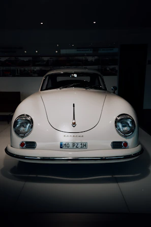 Classic vintage car displayed in the showroom of Sardi Automotores