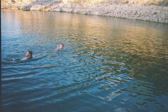 Swimmers taking a refreshing dip during one of the two scheduled stops.