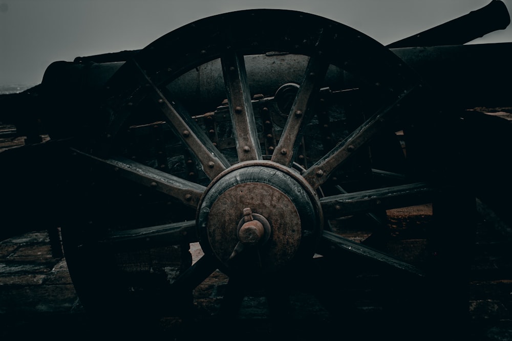 a close up of a large metal object