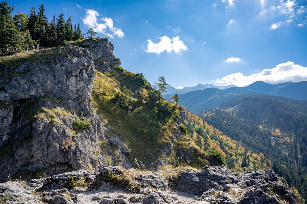 a view of the mountains from a high point of view