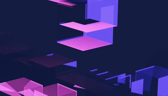 a purple and pink abstract background with shapes