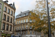 a row of buildings on a city street