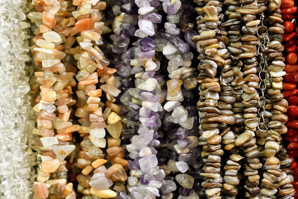 a bunch of beads that are on a table